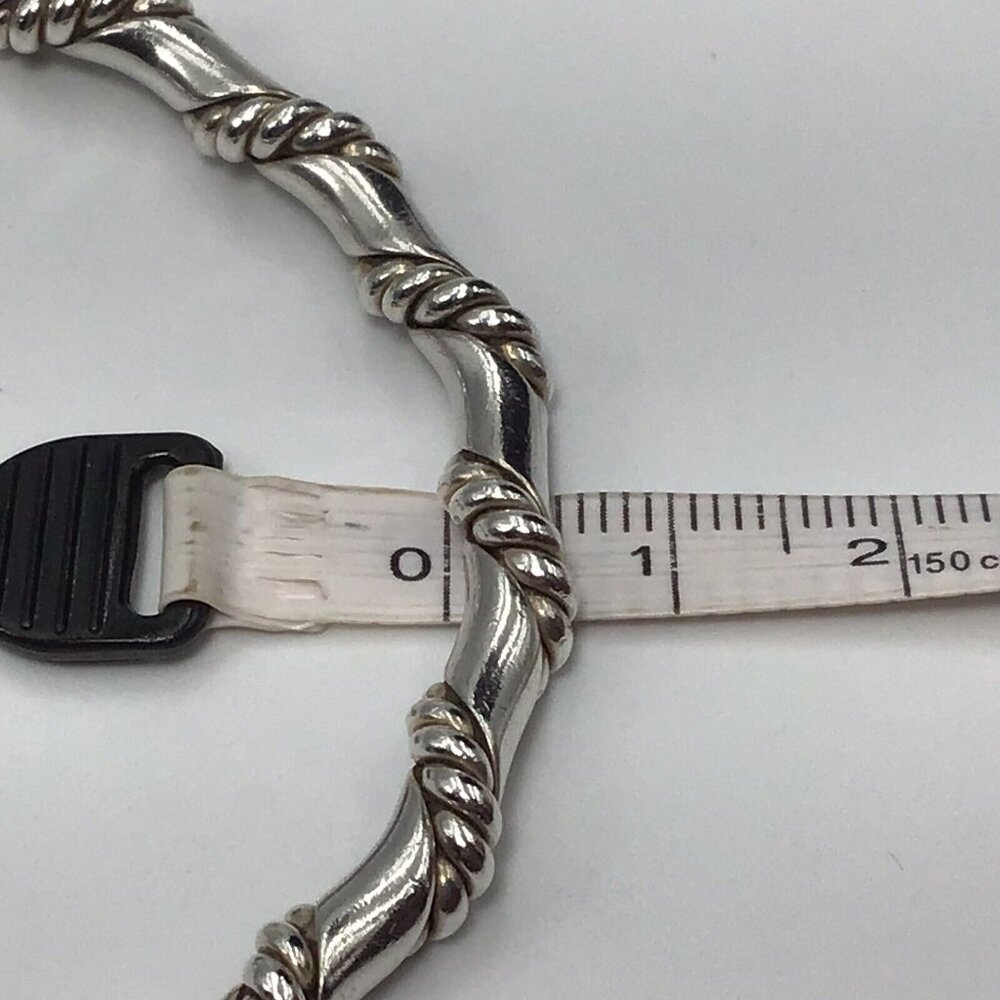 Sterling Silver Cuff Bracelet Solid Braided Desig… - image 6